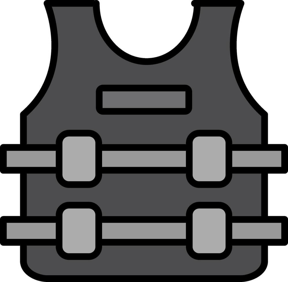Bullet Proof Jacket Line Filled Icon vector