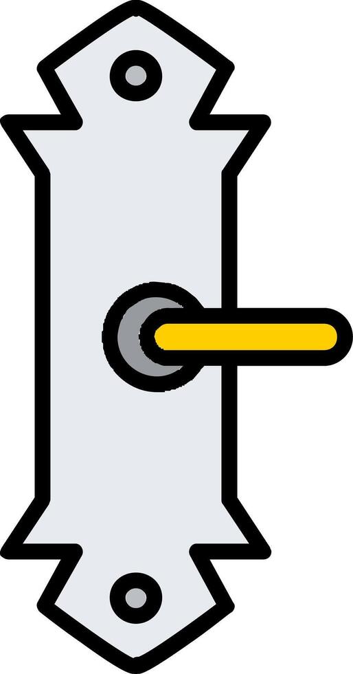 Door Handle Line Filled Icon vector