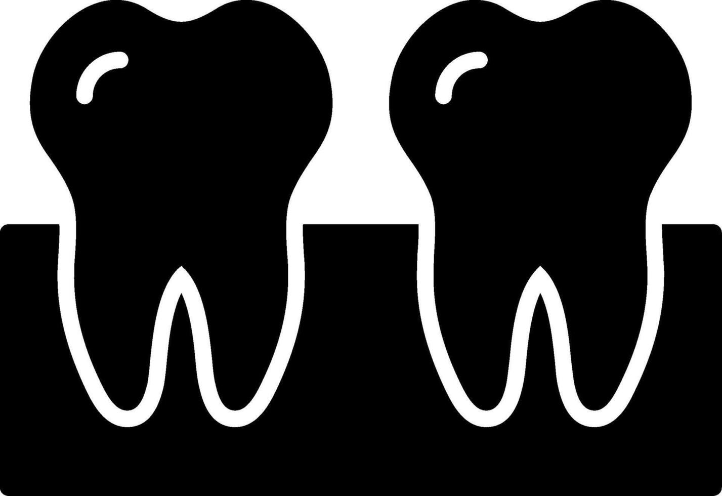 dientes glifo icono vector