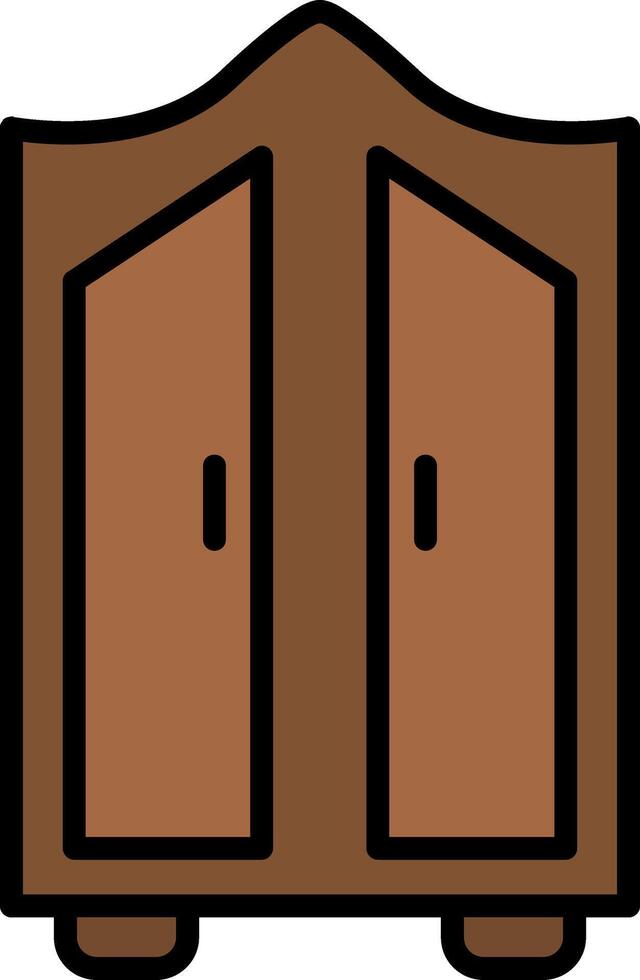 Wardrobe Line Filled Icon vector