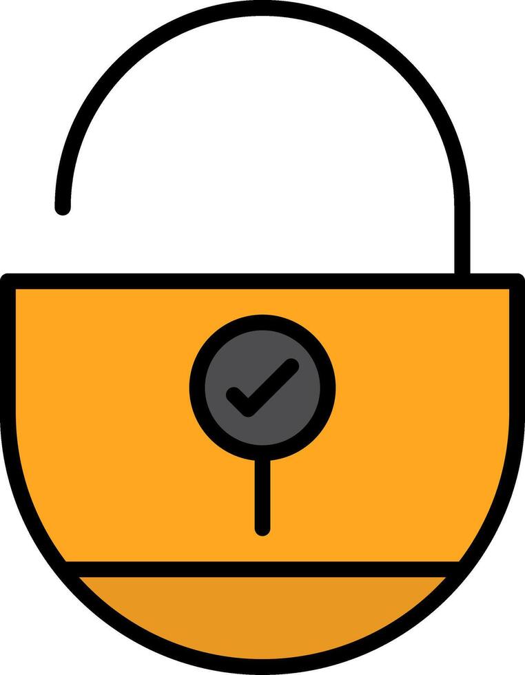 Lock Line Filled Icon vector