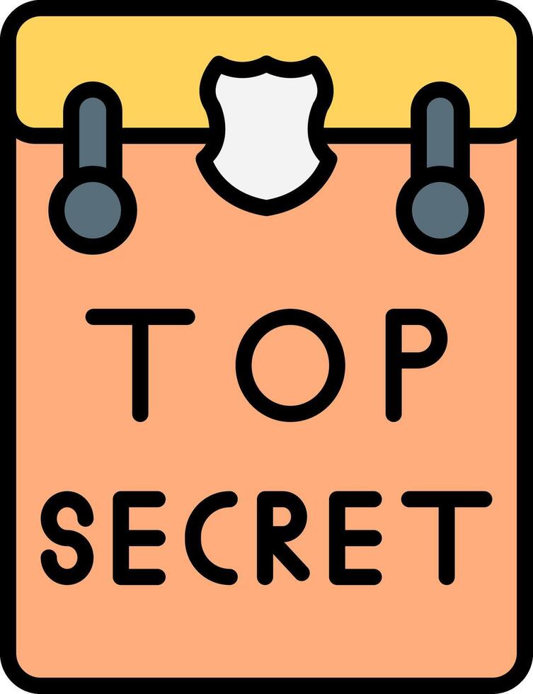 Top Secret Line Filled Icon vector