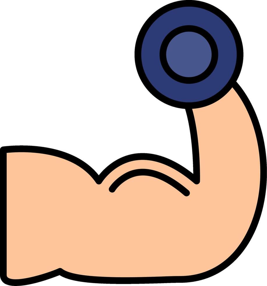 Body Builder Line Filled Icon vector