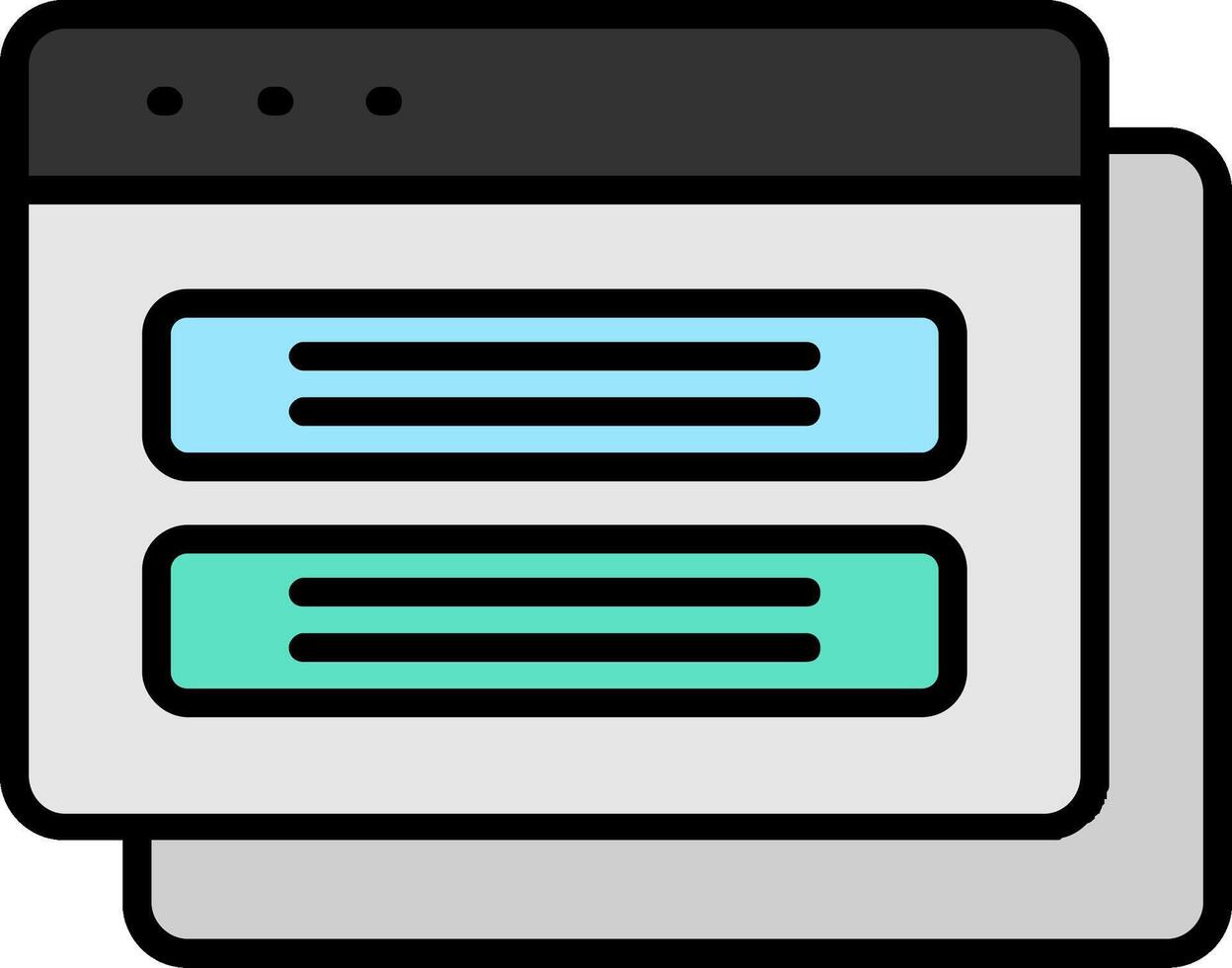 Browser Line Filled Icon vector