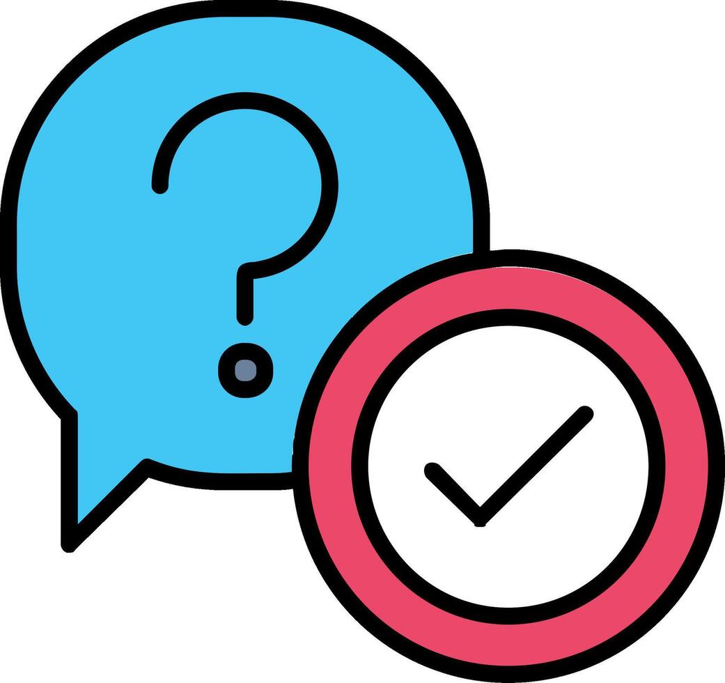 Question Line Filled Icon vector