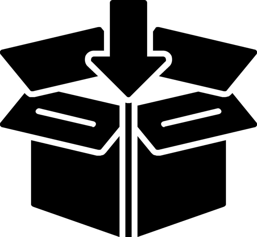 Open Box Glyph Icon vector