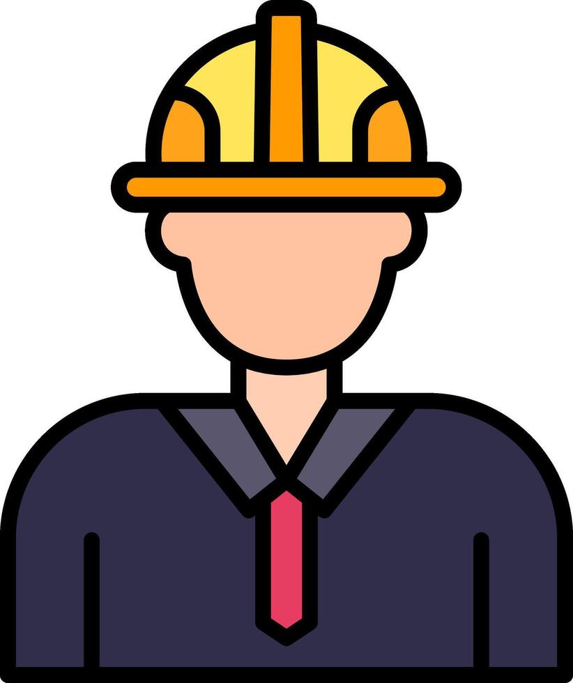 Engineer Line Filled Icon vector