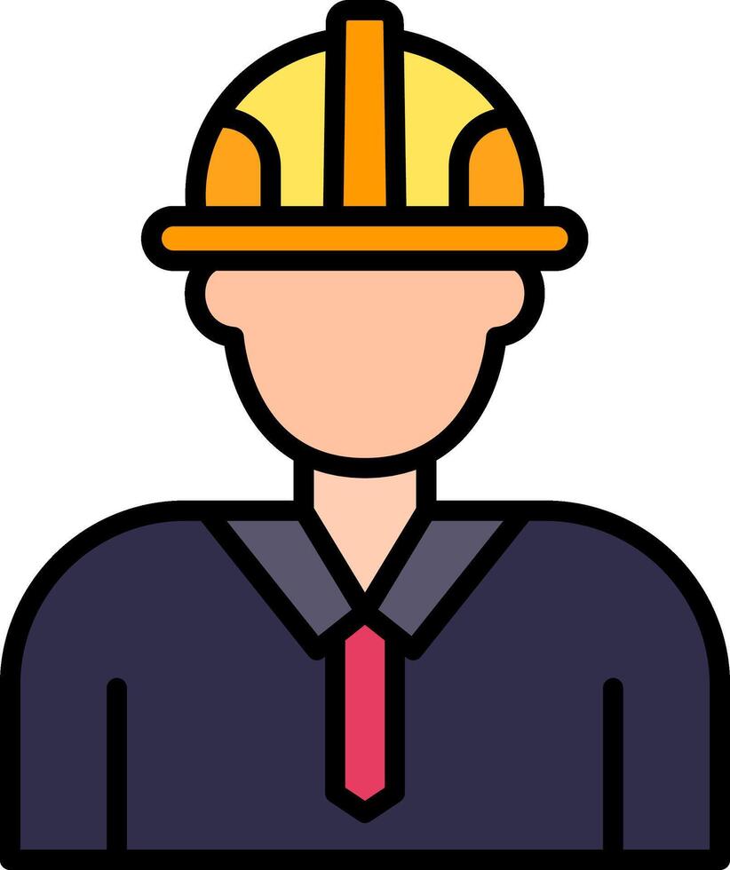 Engineer Line Filled Icon vector