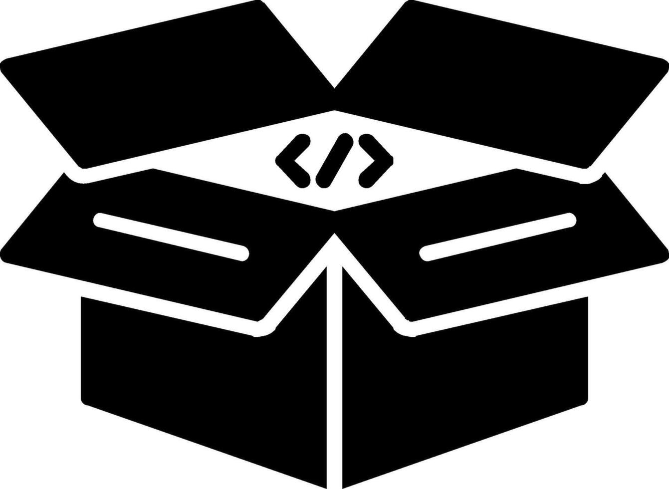Open Box Glyph Icon vector