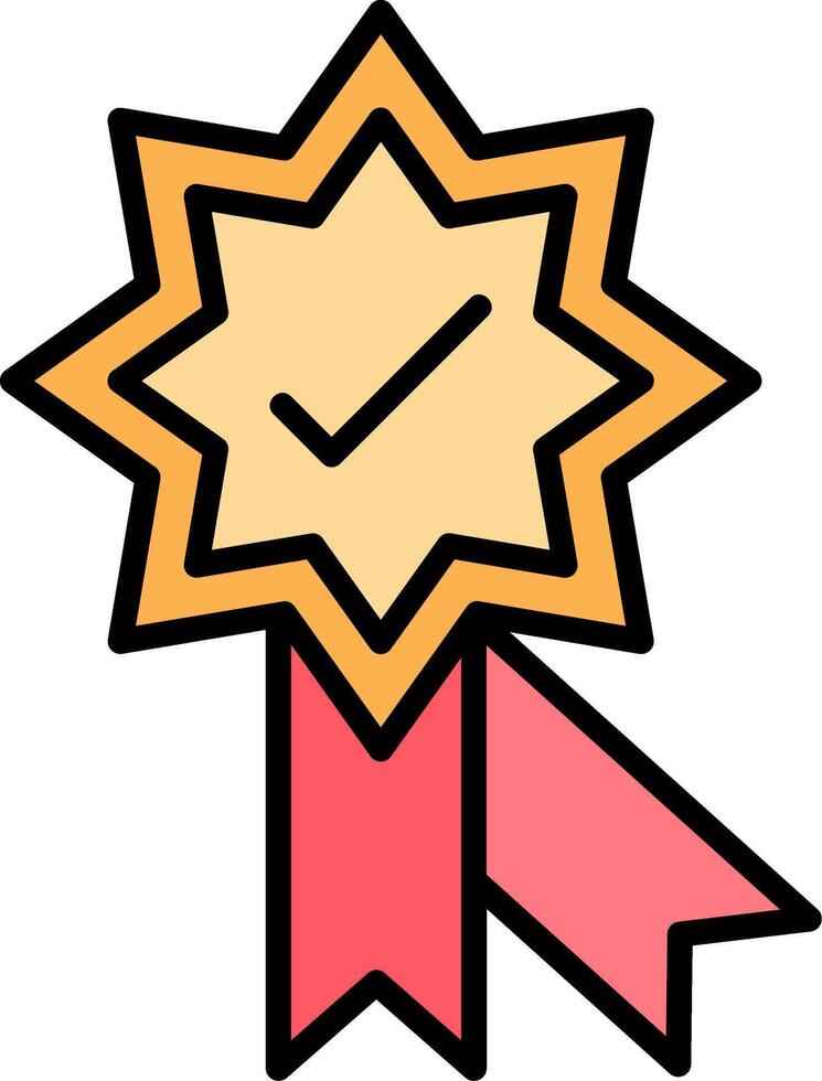 Badge Line Filled Icon vector