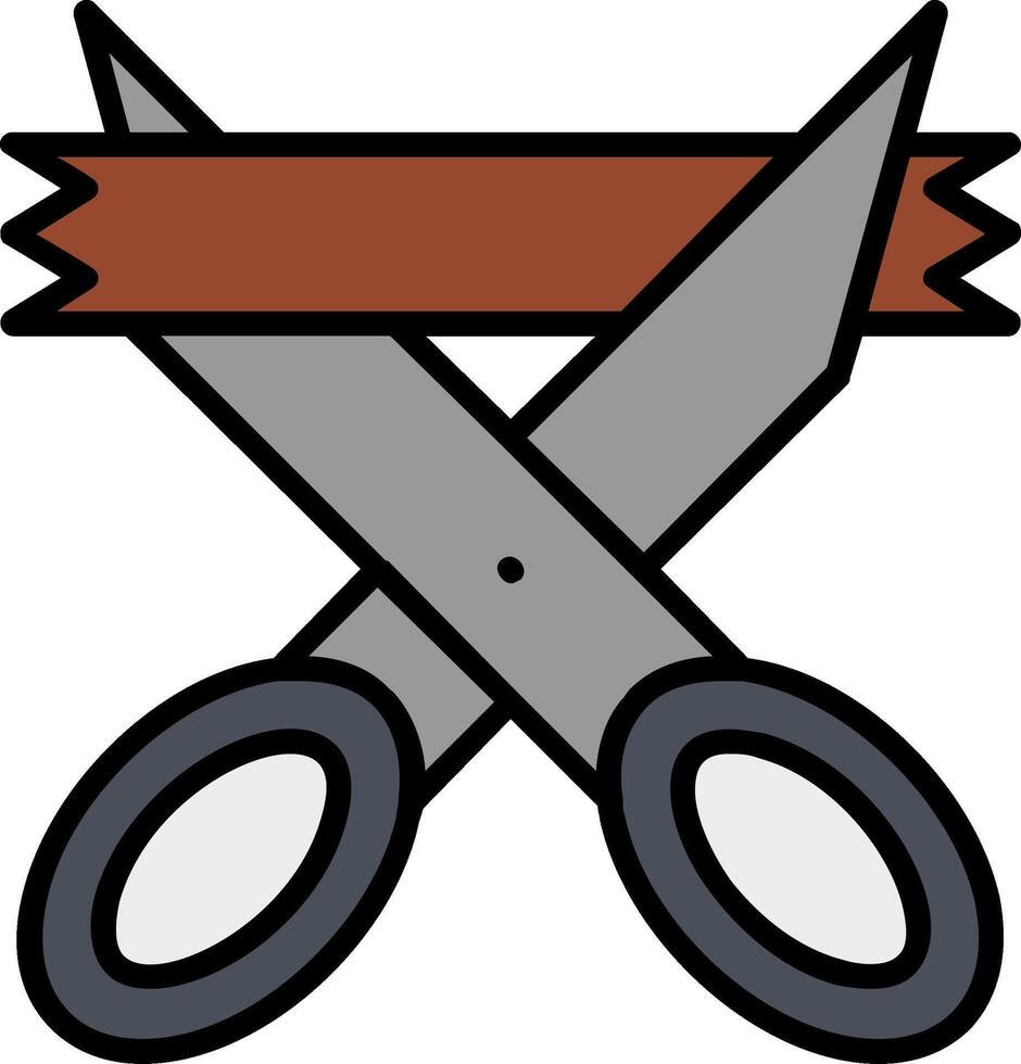 Scissors Line Filled Icon vector