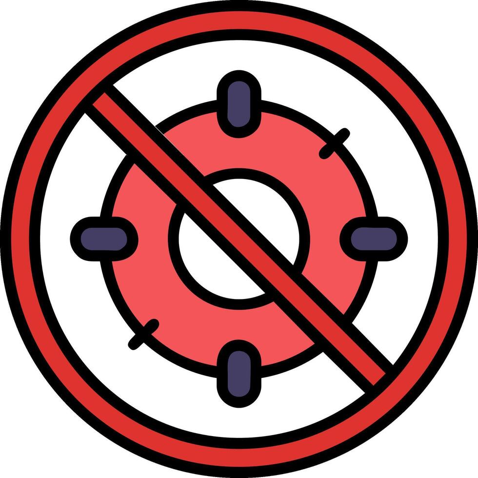 Prohibited Sign Line Filled Icon vector