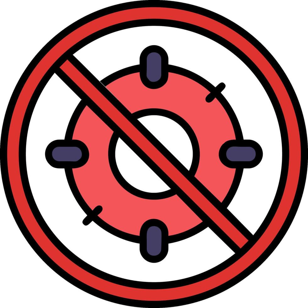 prohibido firmar línea lleno icono vector