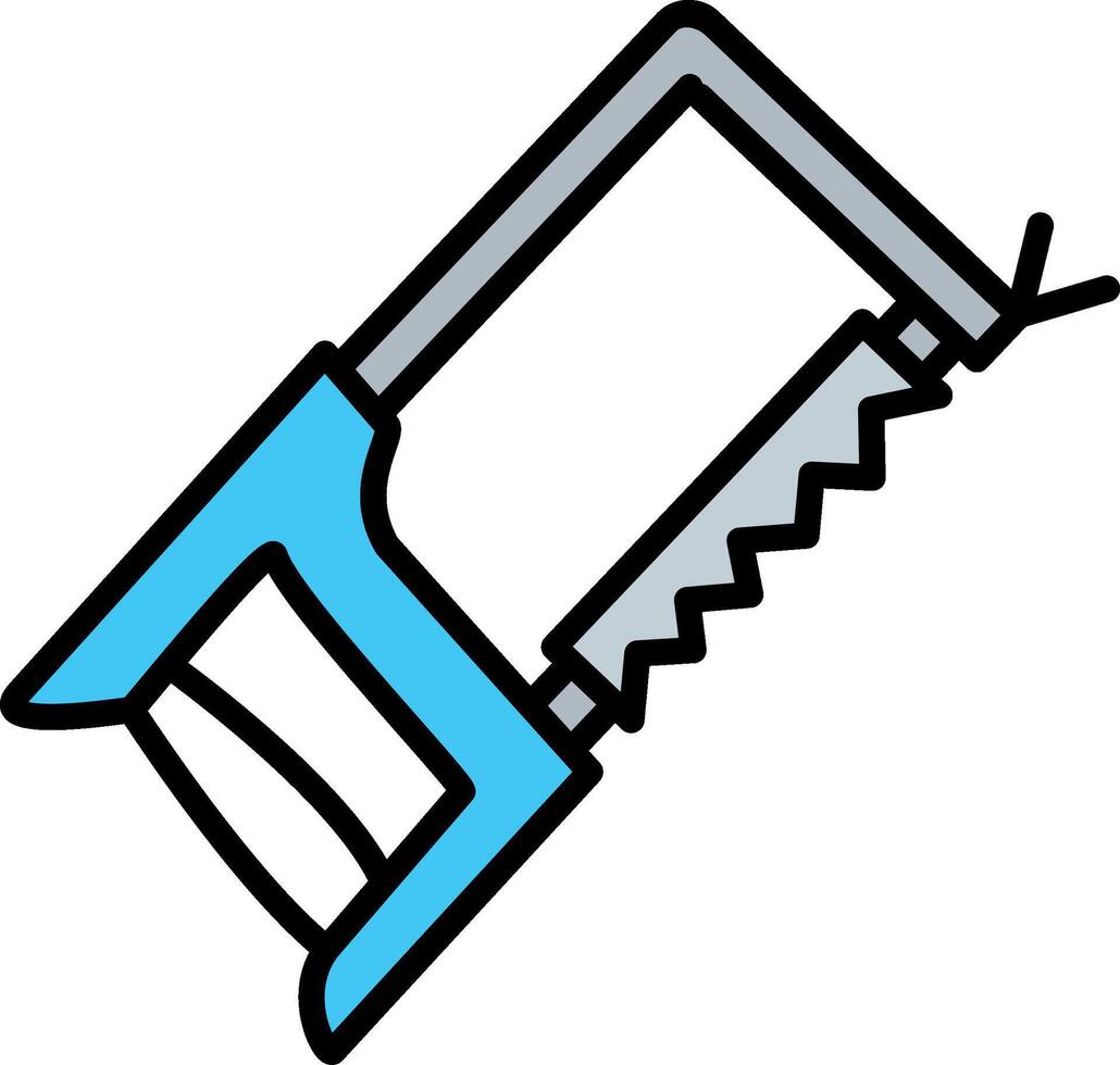 Hacksaw Line Filled Icon vector