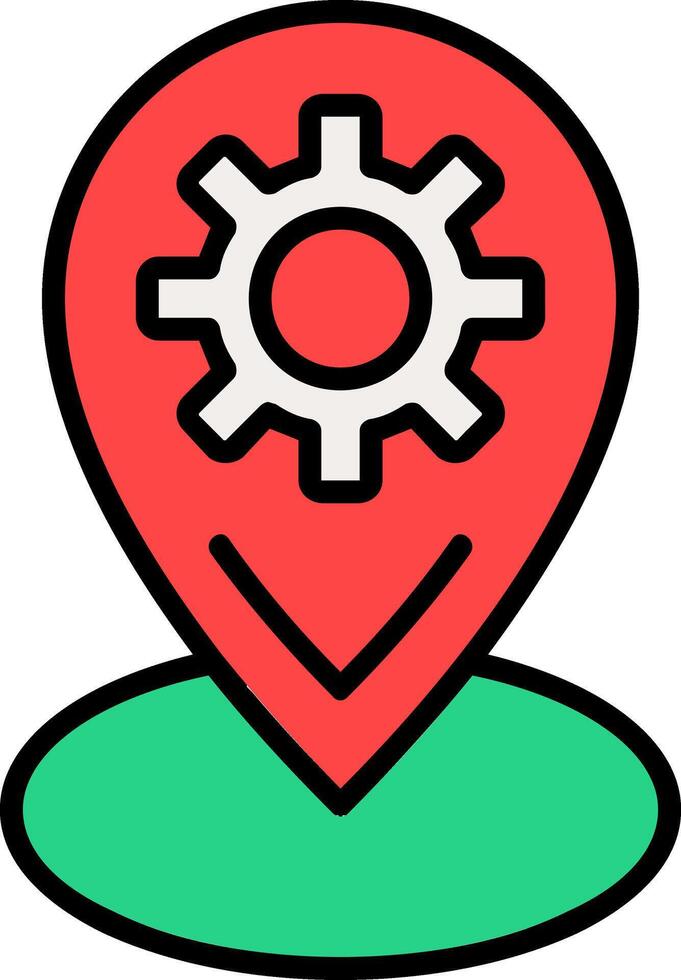 Location Line Filled Icon vector