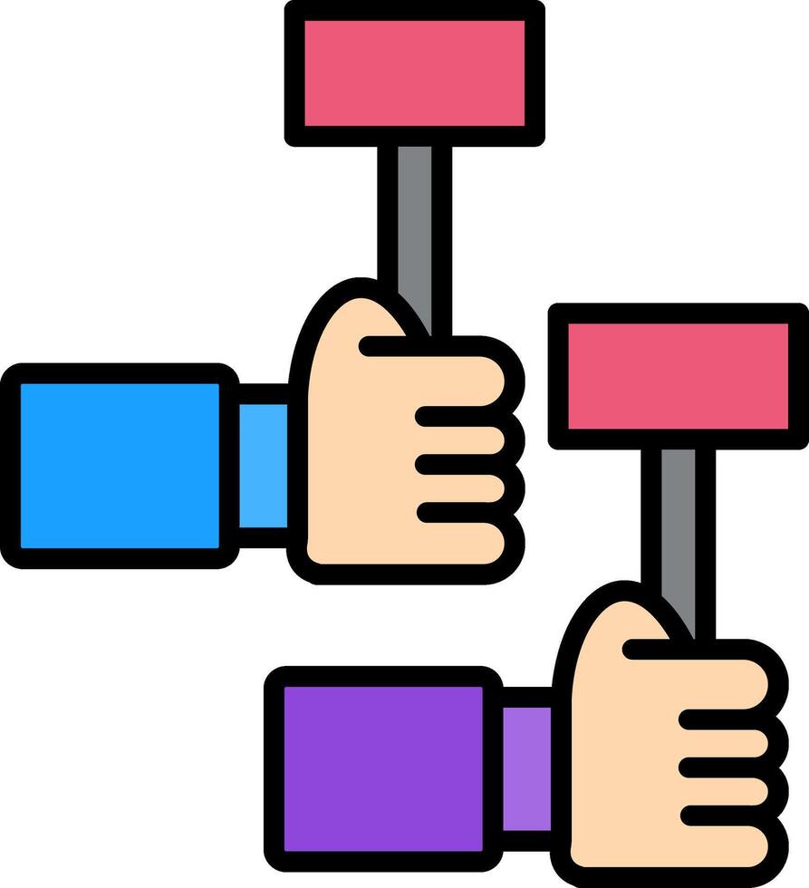 Protest Line Filled Icon vector