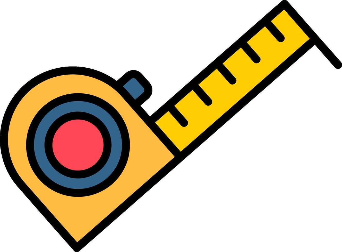 Measure Tape Line Filled Icon vector