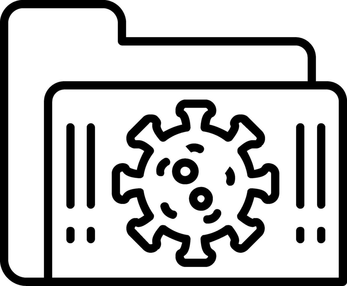 Infected Folder Line Filled Icon vector