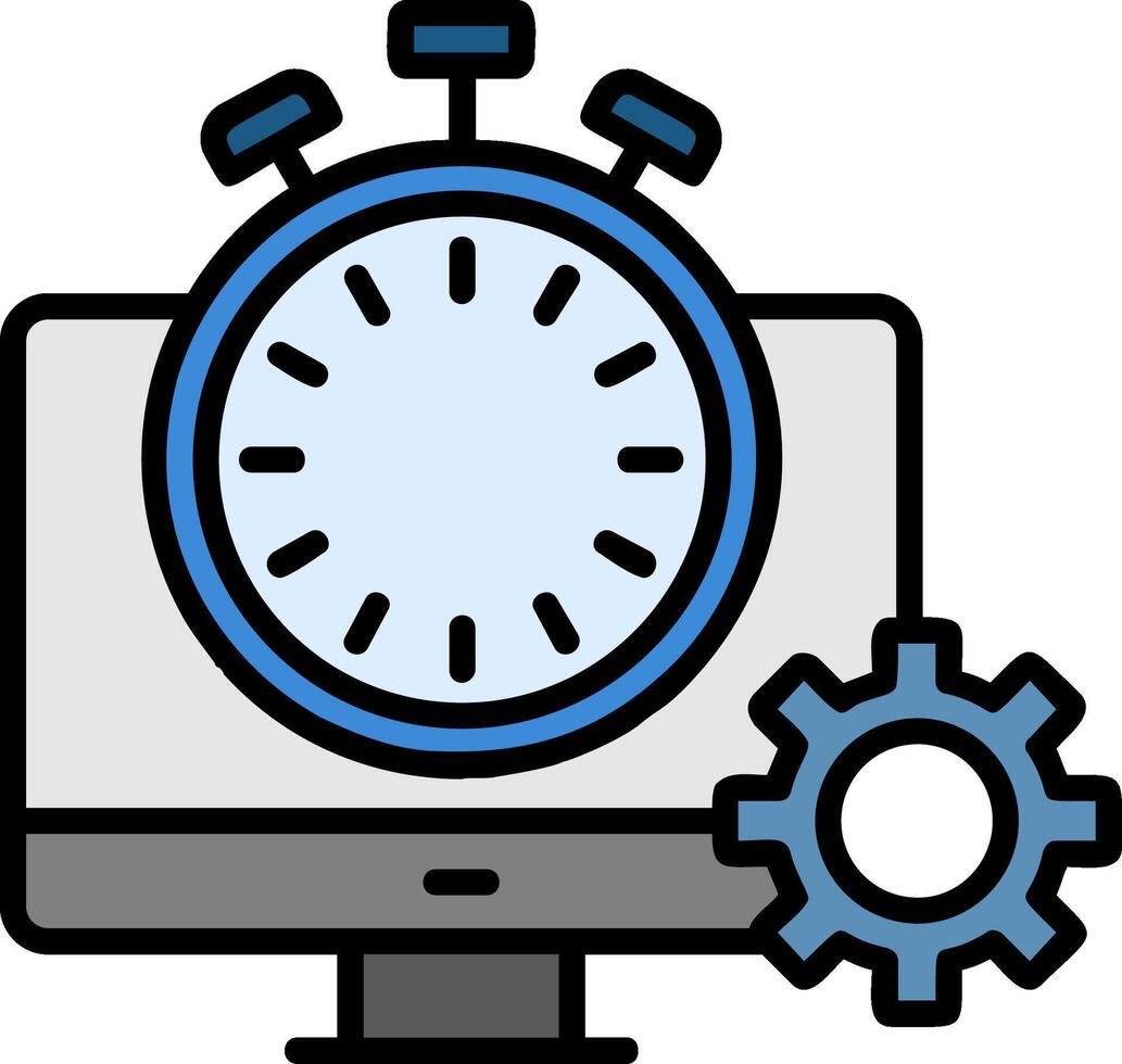 Fast Processing Line Filled Icon vector