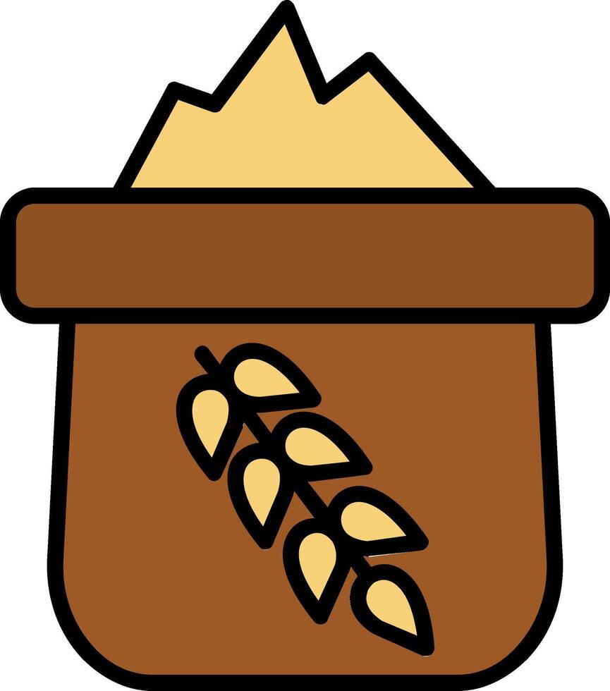 Flour Line Filled Icon vector