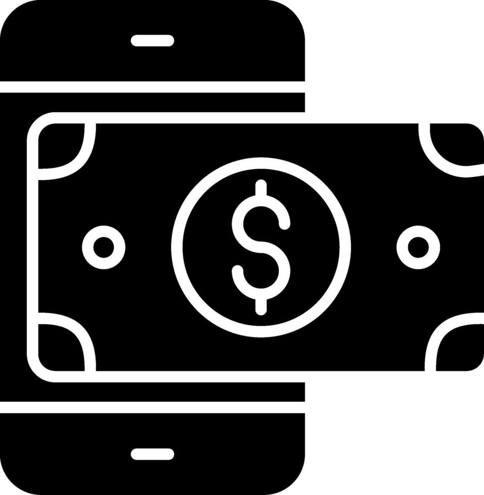 Mobile Money Glyph Icon vector