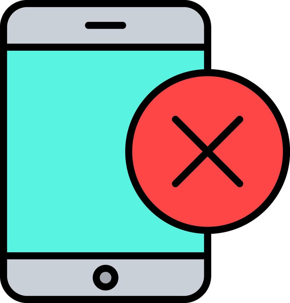 Smartphone Line Filled Icon vector