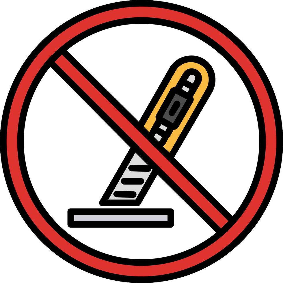 prohibido firmar línea lleno icono vector