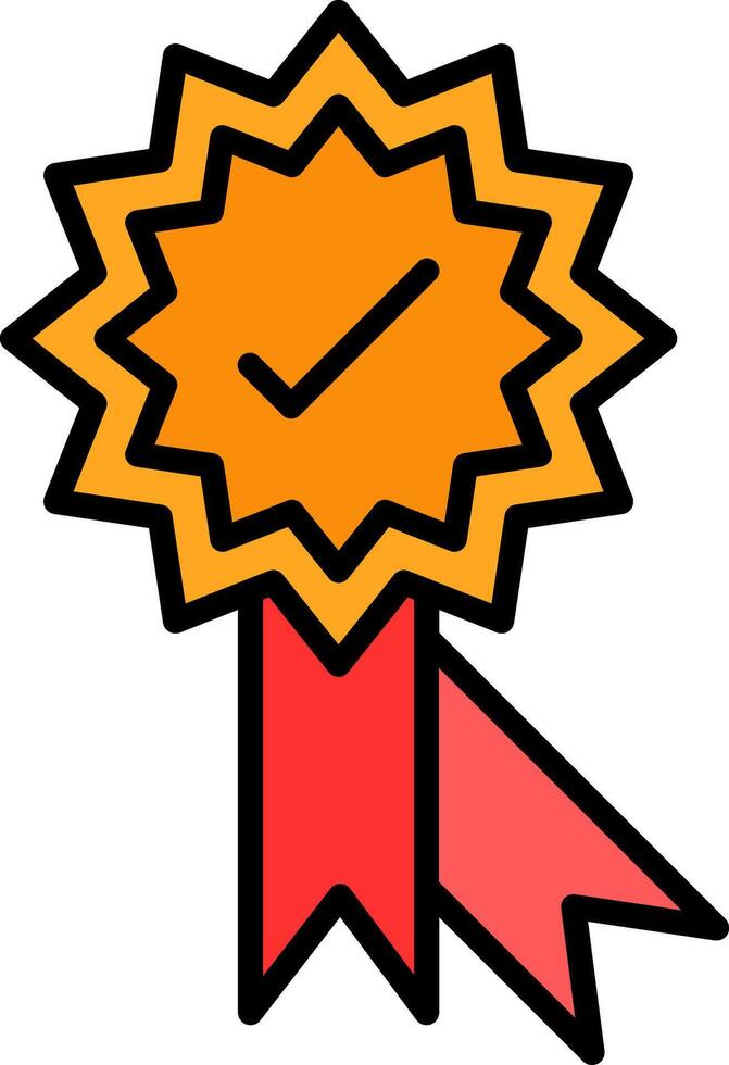 Medal Line Filled Icon vector