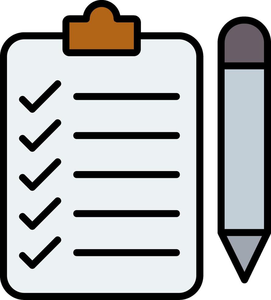 Checklist Line Filled Icon vector