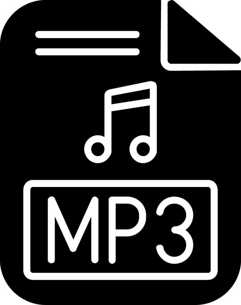 icono de glifo de mp3 vector