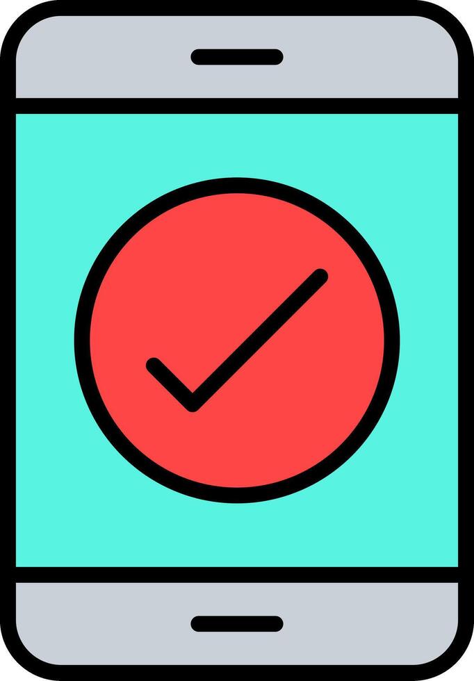 Phone Line Filled Icon vector