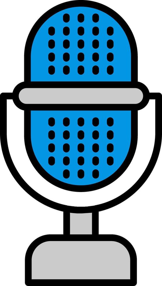 Microphone Line Filled Icon vector