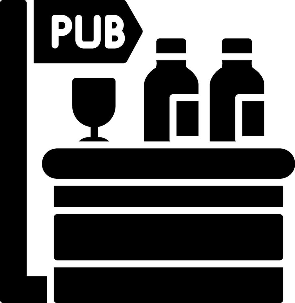 Pub Glyph Icon vector