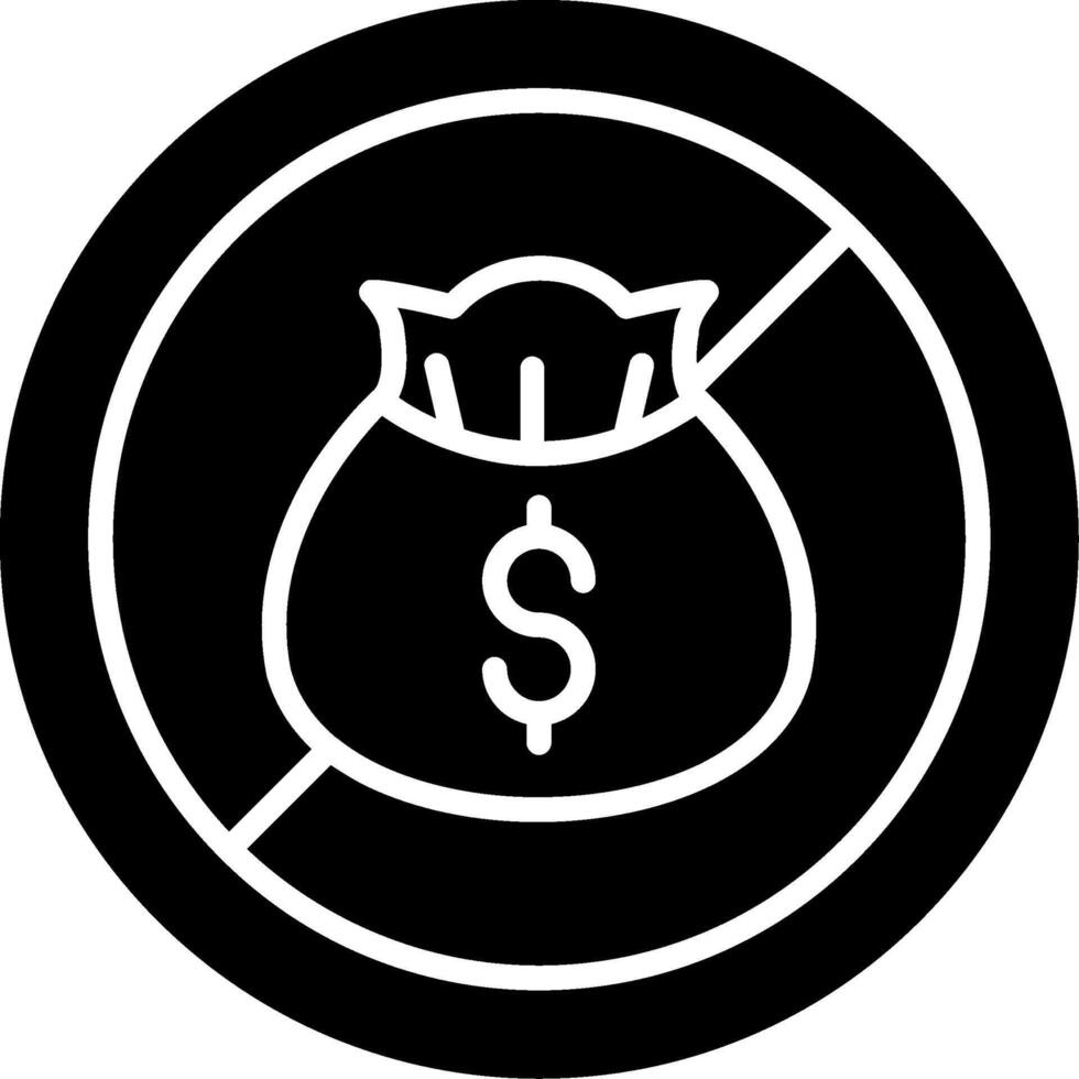 No Money Glyph Icon vector