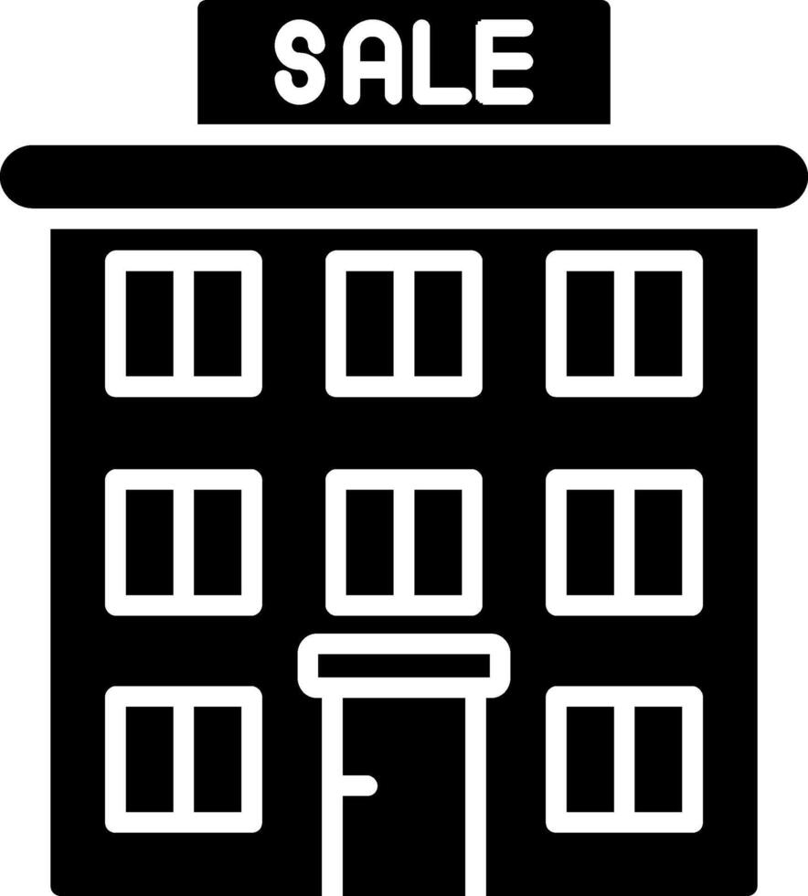House For Sale Glyph Icon vector
