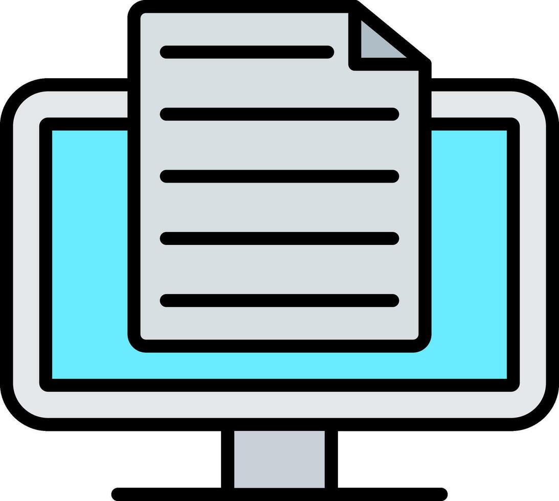 monitor Line Filled Icon vector