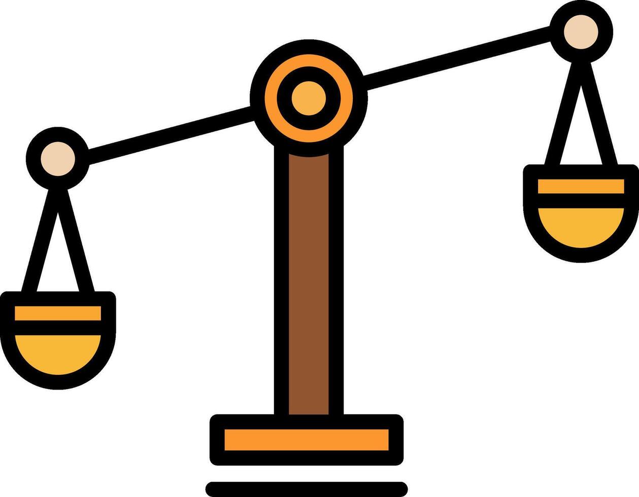 Balance Scale Line Filled Icon vector