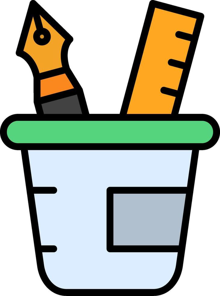 Pen Line Filled Icon vector