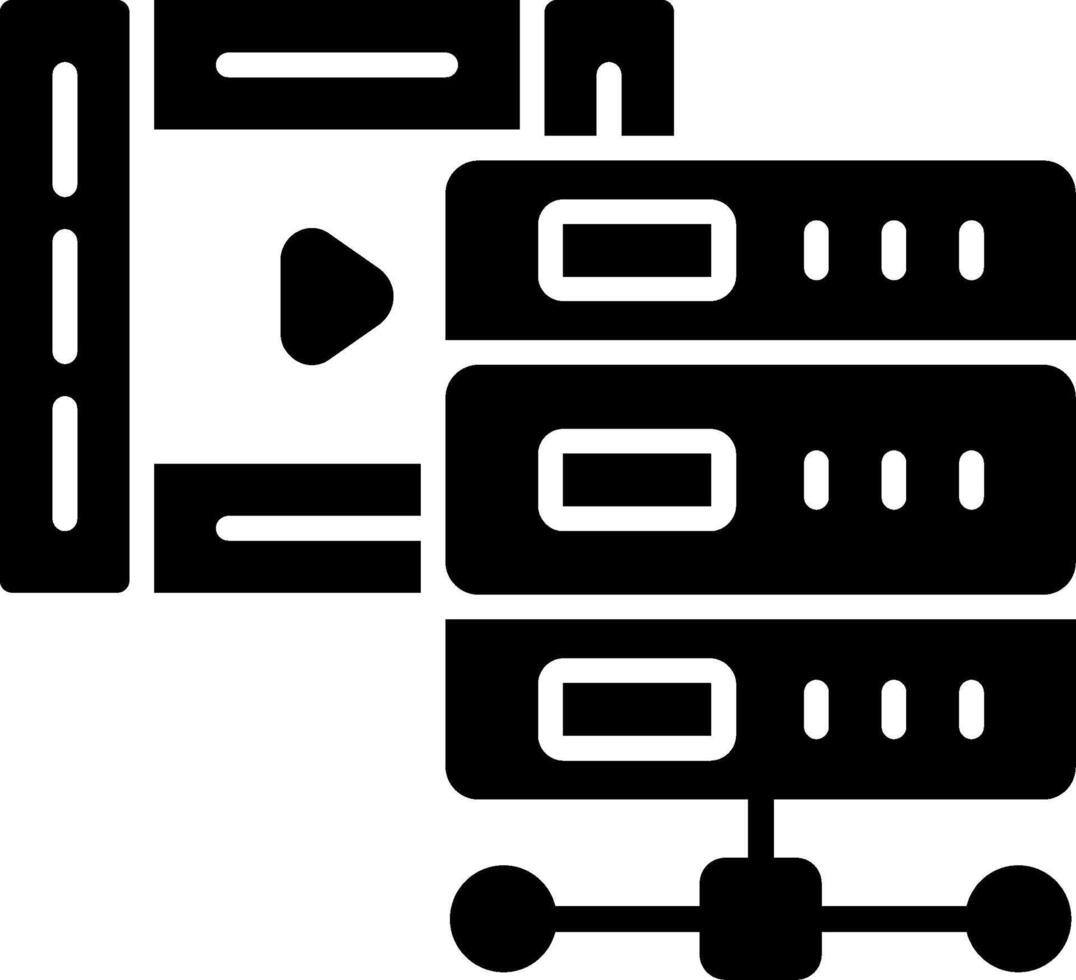 Multimedia Database Glyph Icon vector