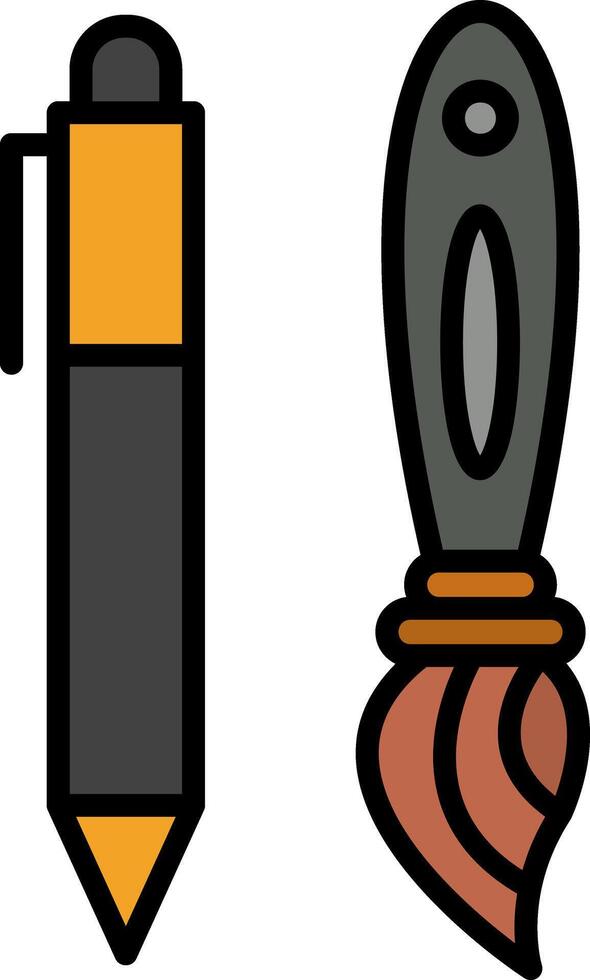 Pen Line Filled Icon vector