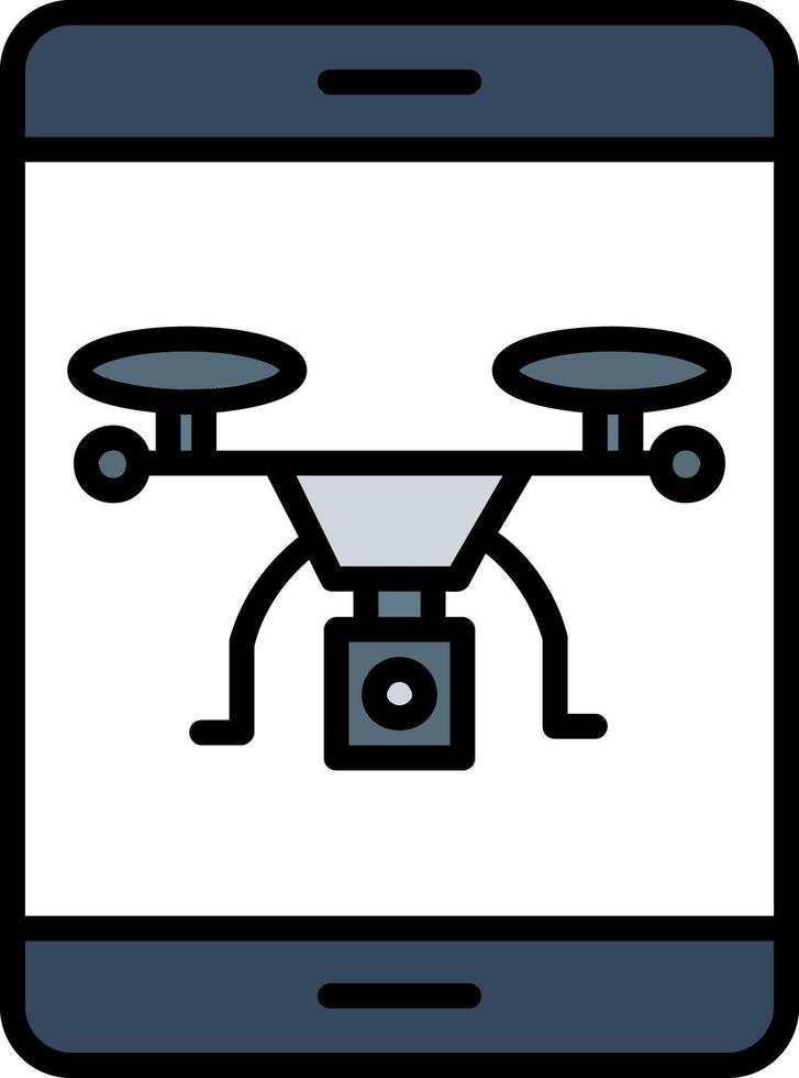 Drone Line Filled Icon vector