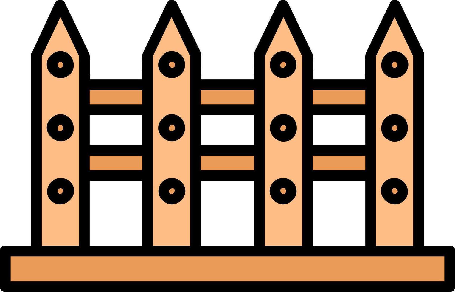 Fence Line Filled Icon vector