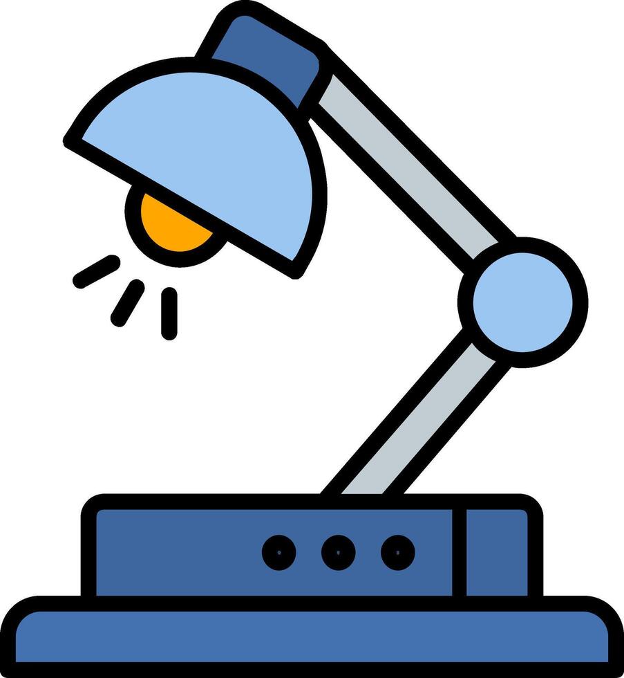 Desk Lamp Line Filled Icon vector