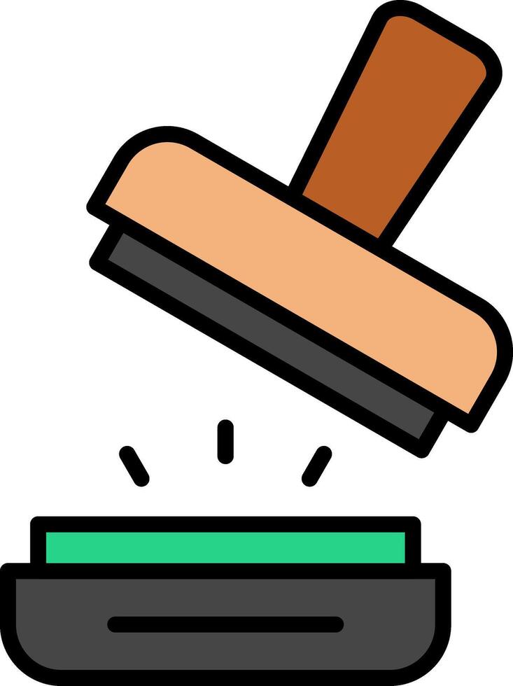 Stamp Line Filled Icon vector