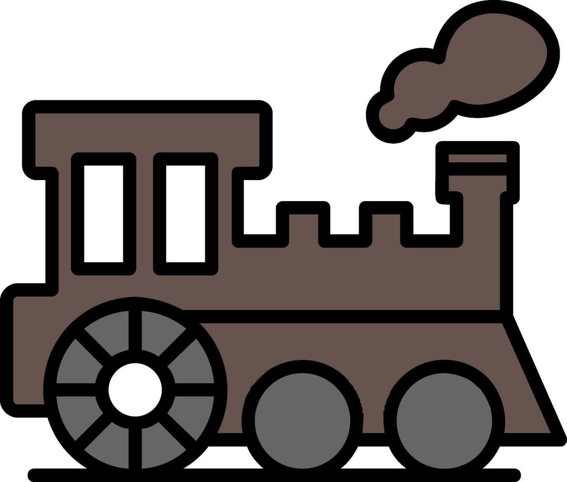 vapor tren línea lleno icono vector