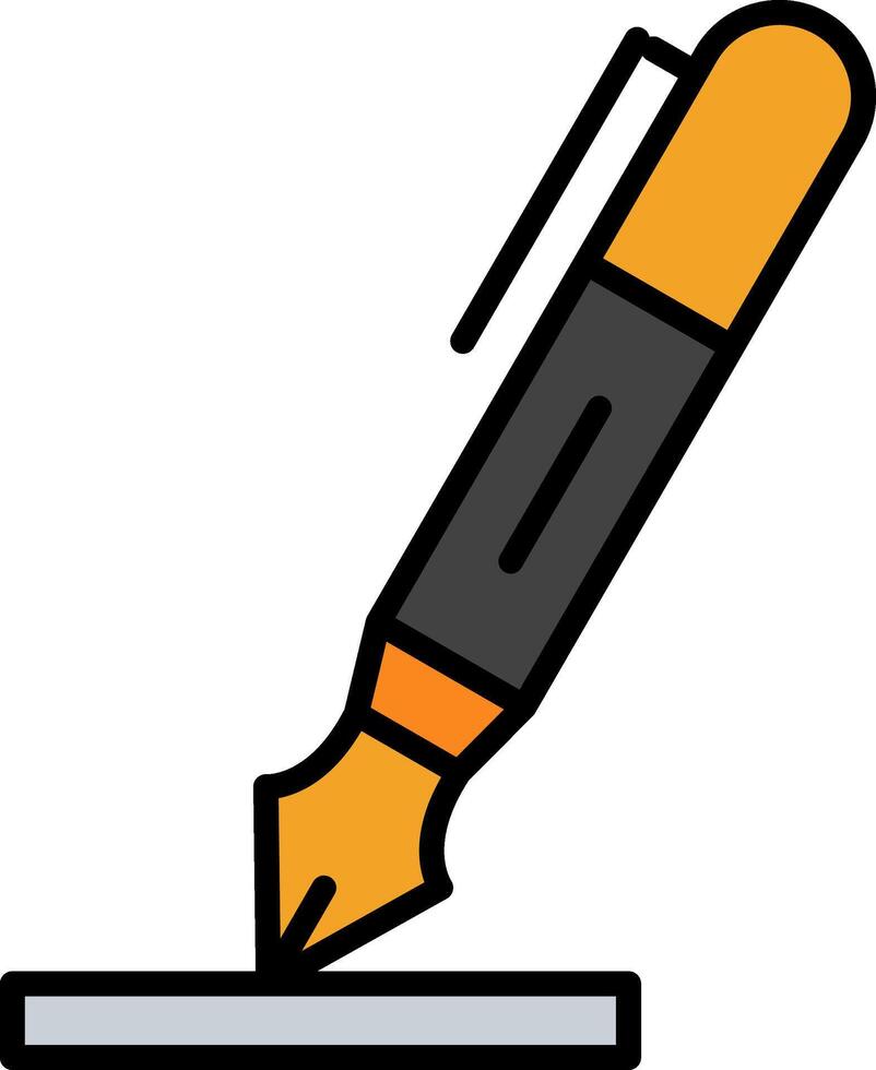 Pen Line Filled Icon vector