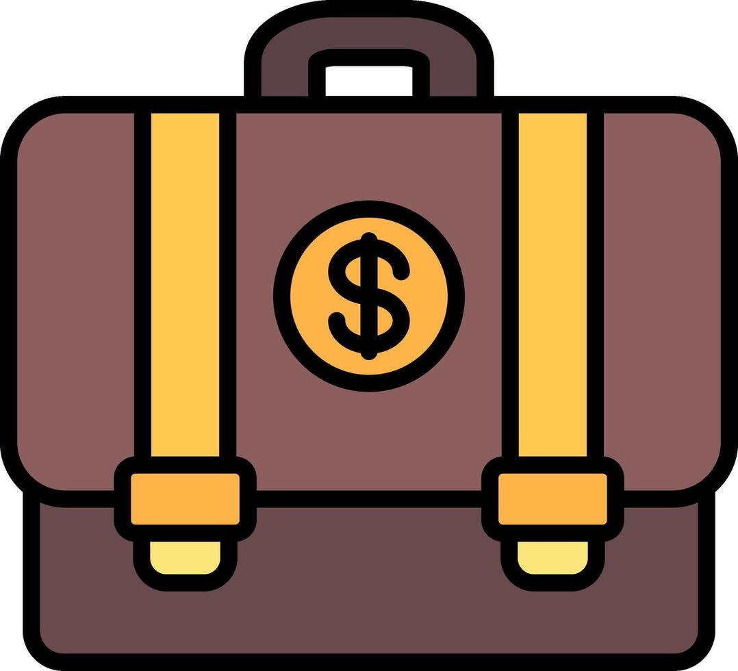 Suitcase Line Filled Icon vector