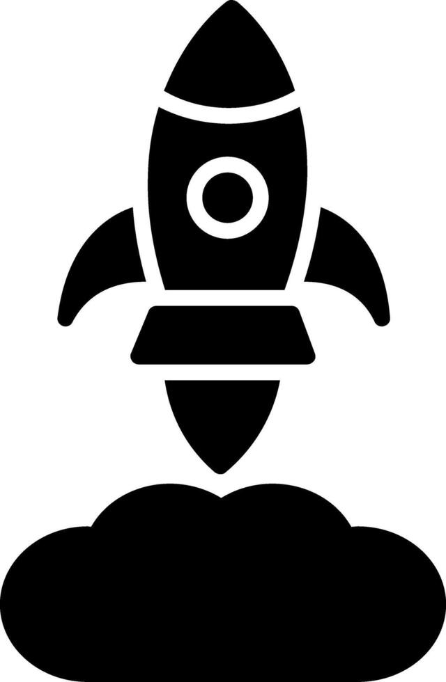 Rocket Launch Glyph Icon vector
