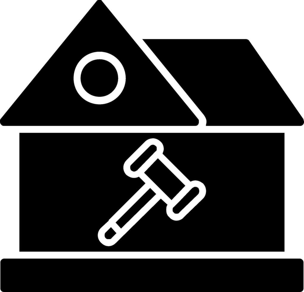 Home Bid Glyph Icon vector