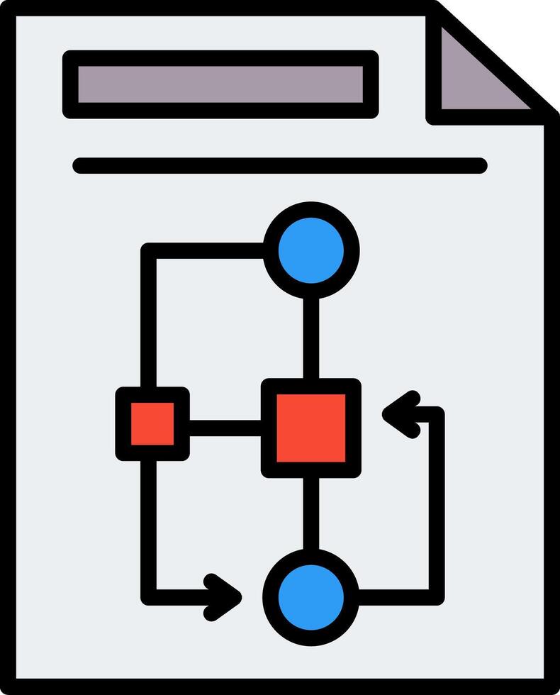 Document Line Filled Icon vector